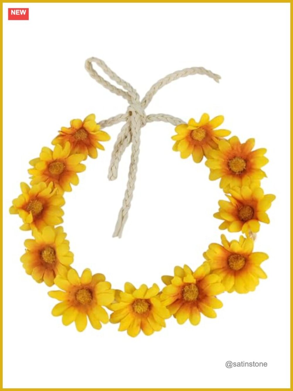 Floral Headband Cloth Flower Crown Daisy Headpiece Adjustable Hippie